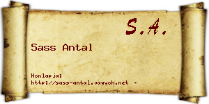 Sass Antal névjegykártya